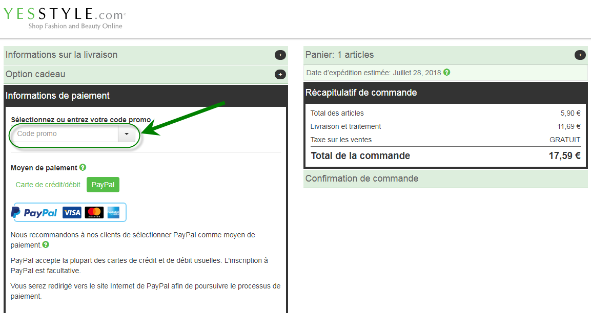 Comment utiliser le code promo YesStyle?