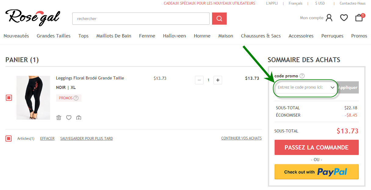Comment utiliser le code promo Rosegal