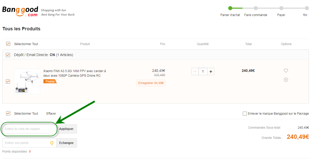 Comment utiliser le code promo chez Banggood