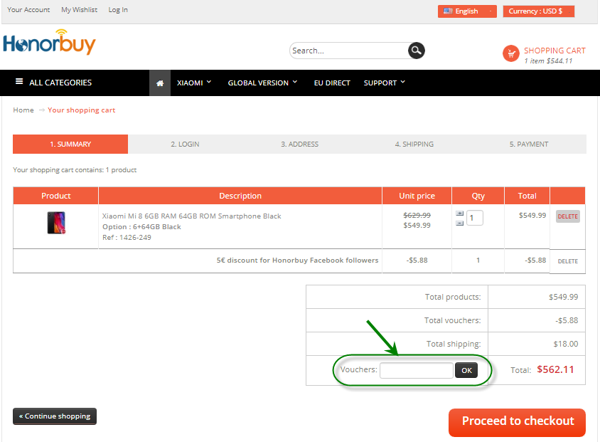 Comment utiliser le code promo chez Honorbuy