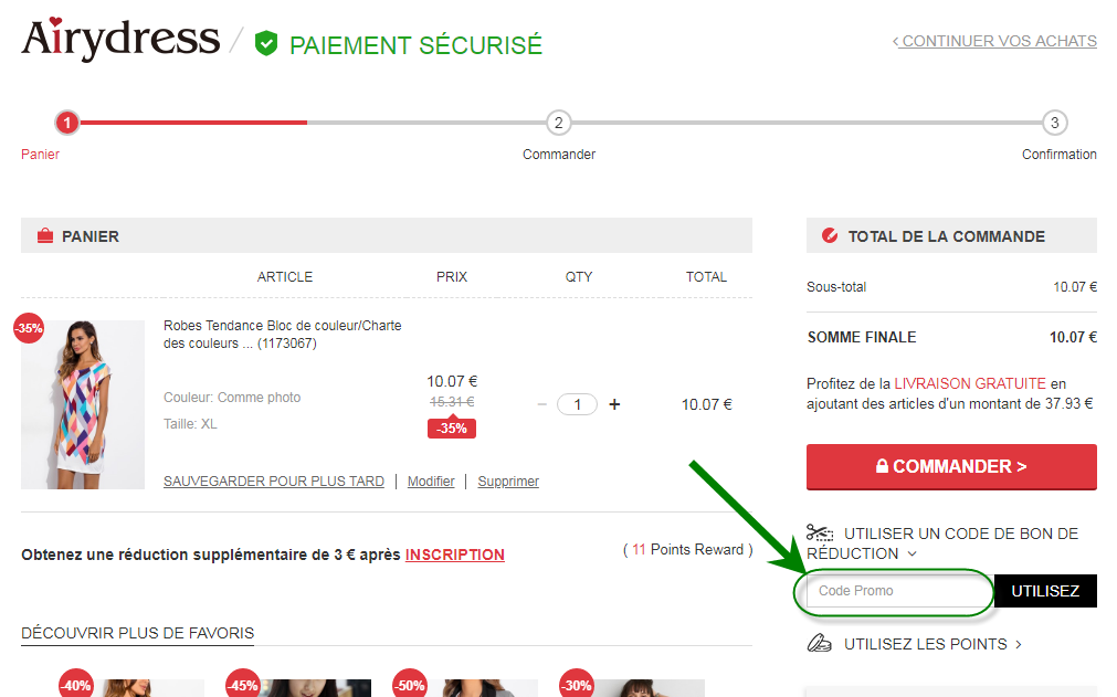 Comment utiliser le code promo Airydress?