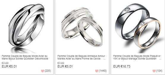 Bague couple chez Lightinthebox